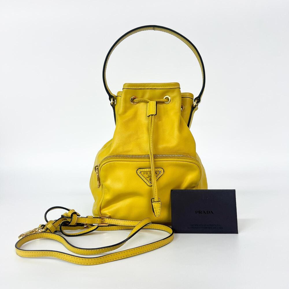 Prada Duet Drawstring Bucket Leather - Picture 12 of 13